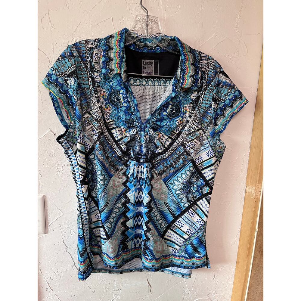 Lucky In Love Printed Golf Tee Sz L